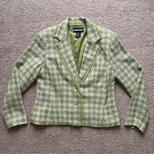 Requirements Vintage Green Plaid Blazer Womens Size 12 Business 90s Twee